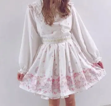 lizlisa 오야스미 토끼 패턴 원피스 화이트 사이즈 0