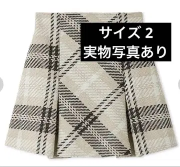 스나이델 로빙 체크 미니 스커트 아이보리 사이즈 2