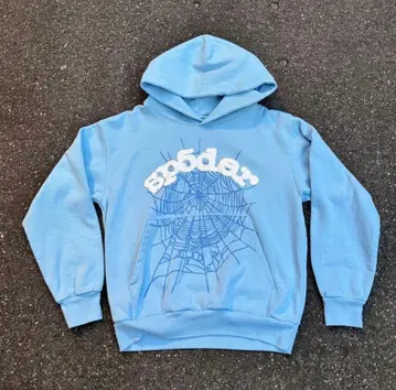 sp5der 거미줄 후드티 스카이블루