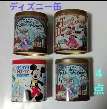 디즈니 캔 12종 4개 세트 미키 미니 덕 부치 데이지 등