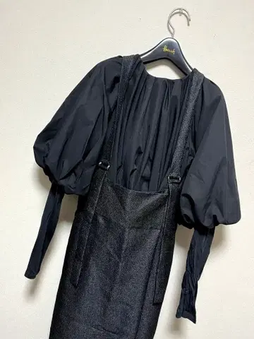 새상품급 SHIPS 별주 assiette 메탈릭 서스펜더 스커트