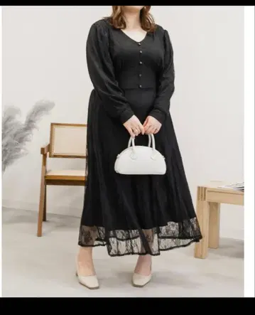 clette 오리지널 전체 레이스 롱 원피스