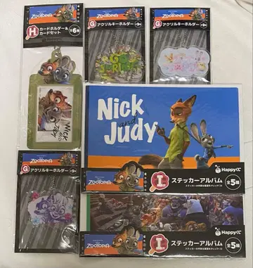 주토피아 Happy 복권 주디 닉 카드 홀더 키링