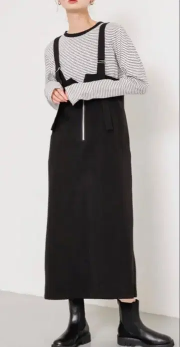 URBAN RESEARCH 지퍼 디자인 오버롤 스커트