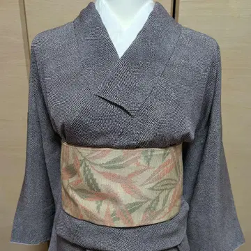 세미 앤티크 조젯 이중 기모노 순수 실크