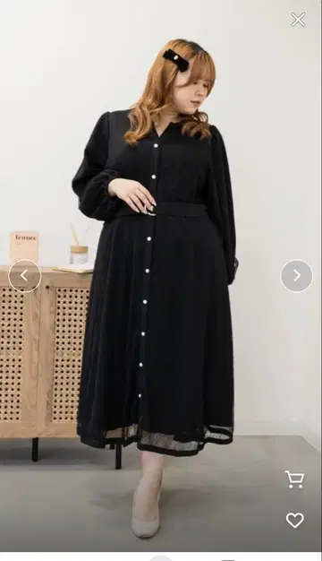 CLETTE 오리지널 펄 버튼 레이스 원피스