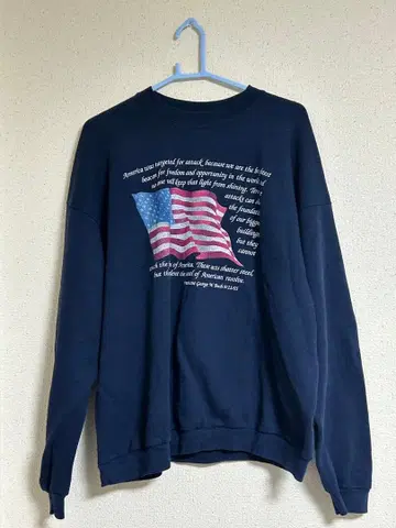 usa 90s 구제 의류 맨투맨 성조기 명언