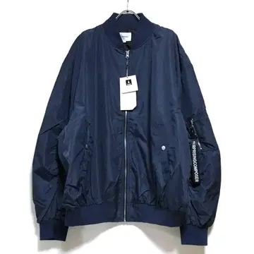 새상품 드롭 숄더 오버 사이즈 MA-1 남성용 네이비 L