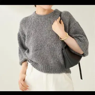 플라주 fluffy half 니트 그레이 택 포함 새상품