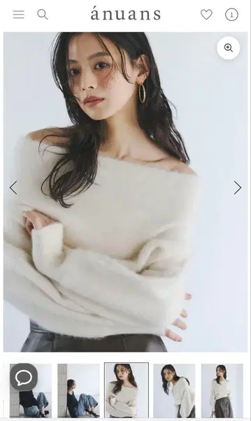 nuans 오프숄더 니트 스웨터