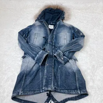 [ 새상품급 ] VOGUISH 데님 모즈 코트 XL 라쿤 라이너