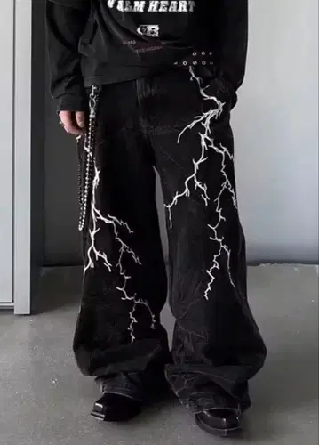 스트릿 썬더 자수 데님 팬츠