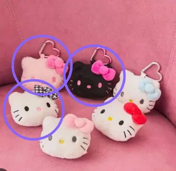헬로키티 페이스 모양 마스코트 홀더 카라비너 포함 3개 세트