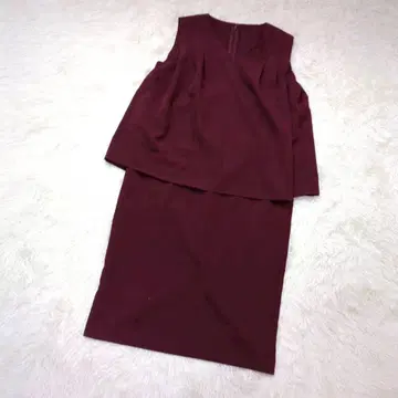 eme3 에메 케이프 원피스 (M) 슬리브리스 레드 V넥