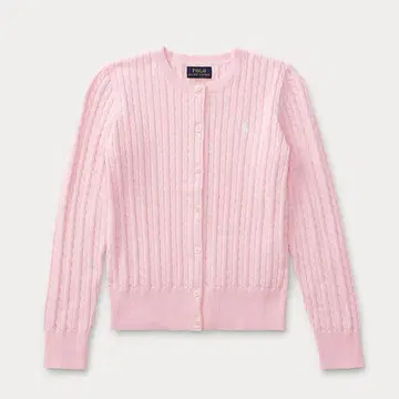 폴로 가디건 핑크