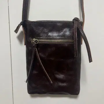 다크 브라운 가죽 숄더백 천연 가죽