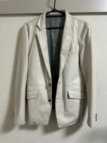 HIGH STREET 소가죽 가죽 자켓 M 사이즈 화이트