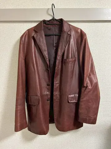 HIGH STREET 가죽 자켓 빨간색 오렌지 소가죽 L 사이즈