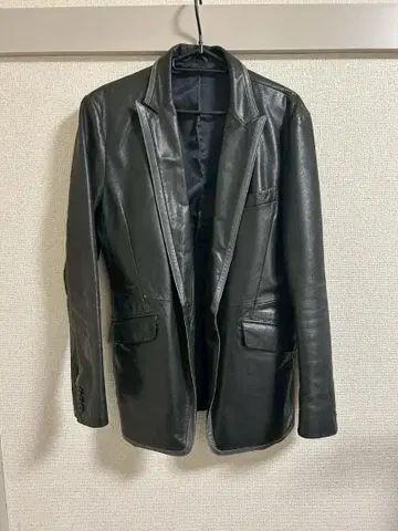 HIGH STREET 가죽 자켓 절개 M 사이즈 소가죽 천연 가죽 블랙