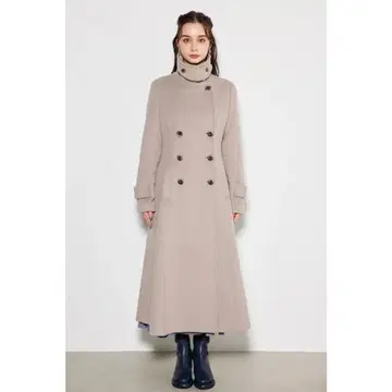 rienda 베이지 더블 브레스트 롱 코트 M