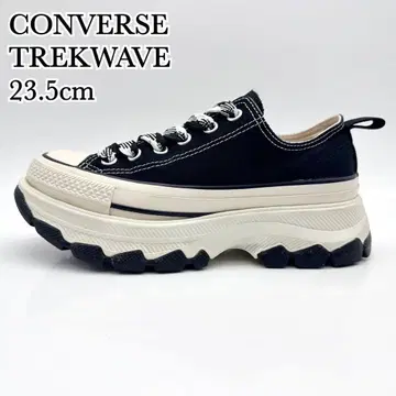 [ 새상품급 ] 컨버스 트렉 웨이브 블랙 화이트 통굽 굵은 끈 23.5