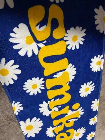 sumika 타월 파란 바탕 꽃무늬