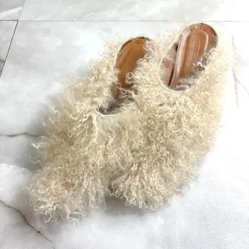 미사용 별주 JANE SMITH 제인 스미스 컬리 퍼 뮬 38