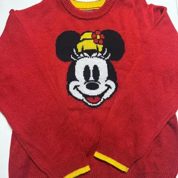 미니 마우스 니트 스웨터 빨간색