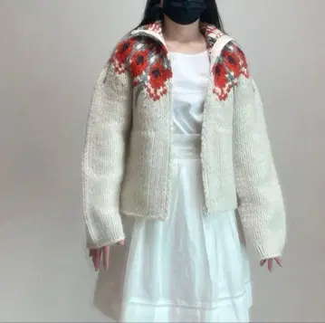 TSUMORI CHISATO 노르딕 무늬 울 카우친 스웨터