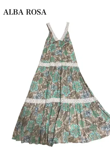 ALBA ROSA 플라워 프린트 슬리브리스 원피스