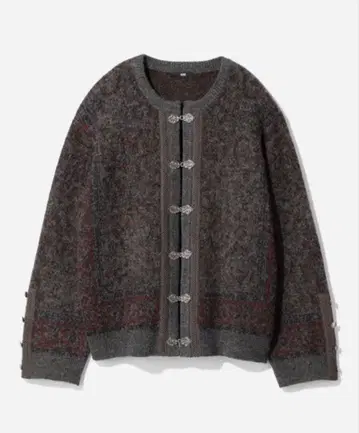 [ HARE ] 메탈 버튼 태피스트리 니트 가디건