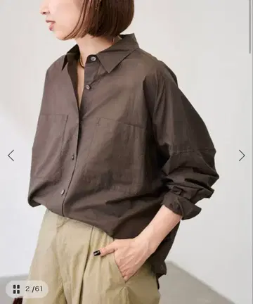 프레임워크 시어 와이드 셔츠 브라운