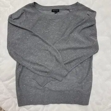 INDIVI 그레이 라메 믹스 니트 스웨터 38