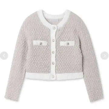 CELFORD/트위드풍 자카드 니트 가디건