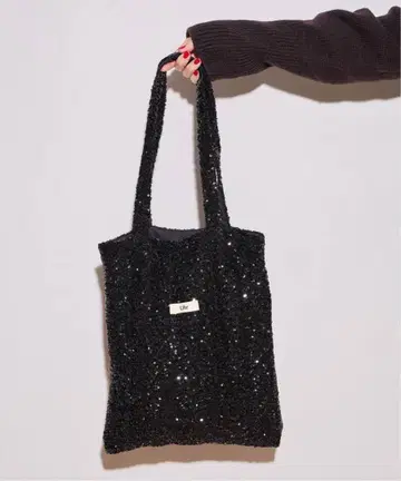 Uher 스팽글 토트백 블랙
