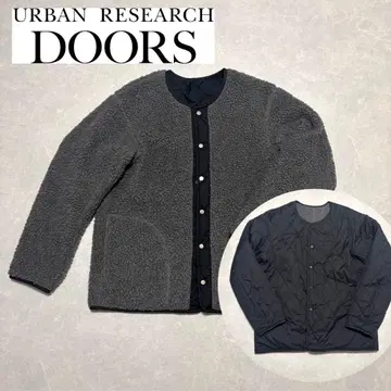 DOORS 리버서블 퀼팅 보아 블루종 블랙