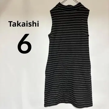 1점만 Takaishi [ M ] 슬리브리스 미니 원피스 블랙 여름