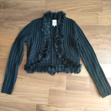 Shilla 포멀 블랙 퍼 가디건