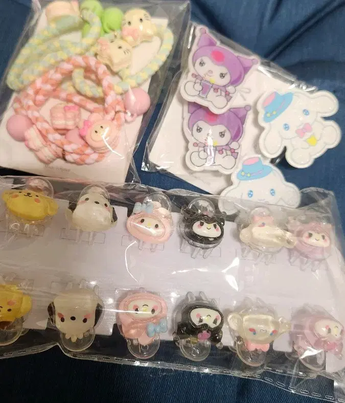 Character Hair Ties/Hair Clip Set, New, Bulk