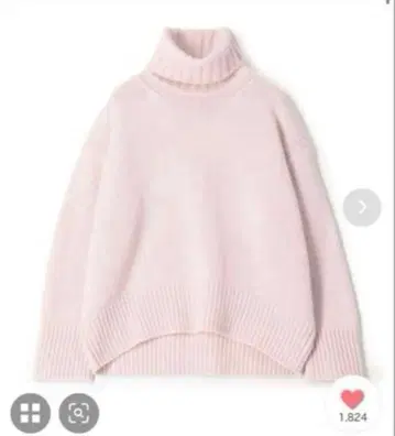갤러리 바이 파인 울 터틀넥 니트 핑크