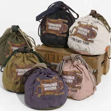 택 포함 미사용 블랙 수베니어 자수 복조리 BAG