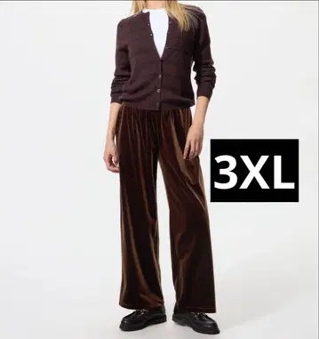 새상품 부착 유니클로 소프트 벨로아 이지 팬츠 3XL 다크 브라운