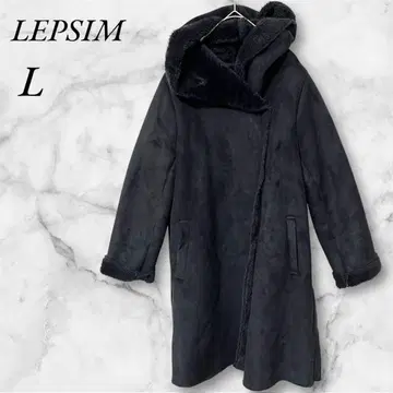 렙심 무스탕 코트 롱 기장 보아 안감 L 블랙