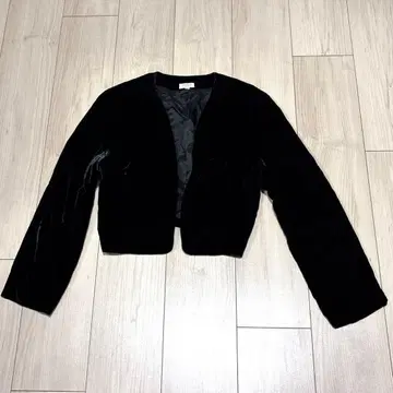 폭시 벨로아 노카라 자켓 블랙 40