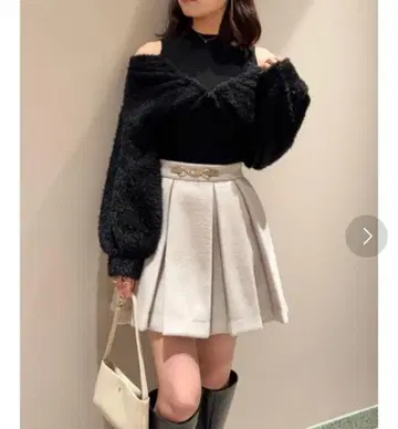 snidel 스나이델 니트 볼레로 가디건 상의 블랙