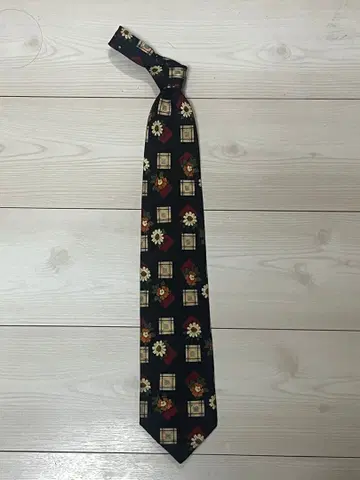 로랑 보베 꽃무늬 넥타이 실크 100%