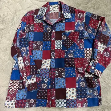 MOUSSY 패치워크 디자인 긴팔 셔츠