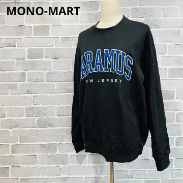 MONO-MART 칼리지 로고 맨투맨 블랙 빅 실루엣 B618