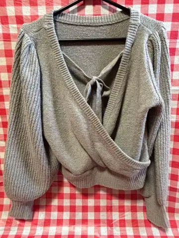 그레이 니트 가디건