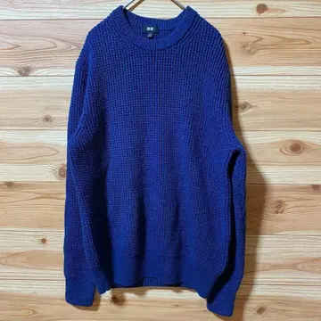 UNIQLO 네이비 니트 M 사이즈 긴팔 크루넥 캐주얼